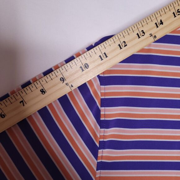 Southern Marsh Polo Shirt Mens Medium Striped Purple, Orange - Picture 10 of 13